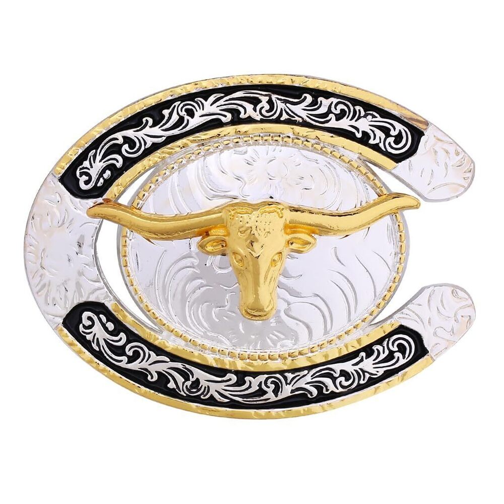 3766 Longhorn Bull Belt Buckle Cowboy Belt Buckle Western Rodeo Bull Buckle